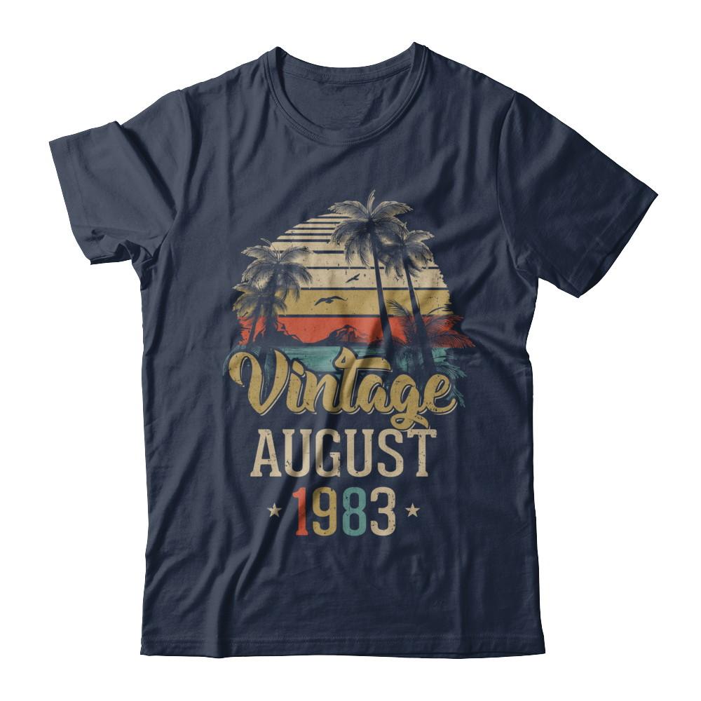 Retro Classic Vintage August 1983 38th Birthday Gift-T-Shirt & Hoodie-Classic T-Shirt-Navy