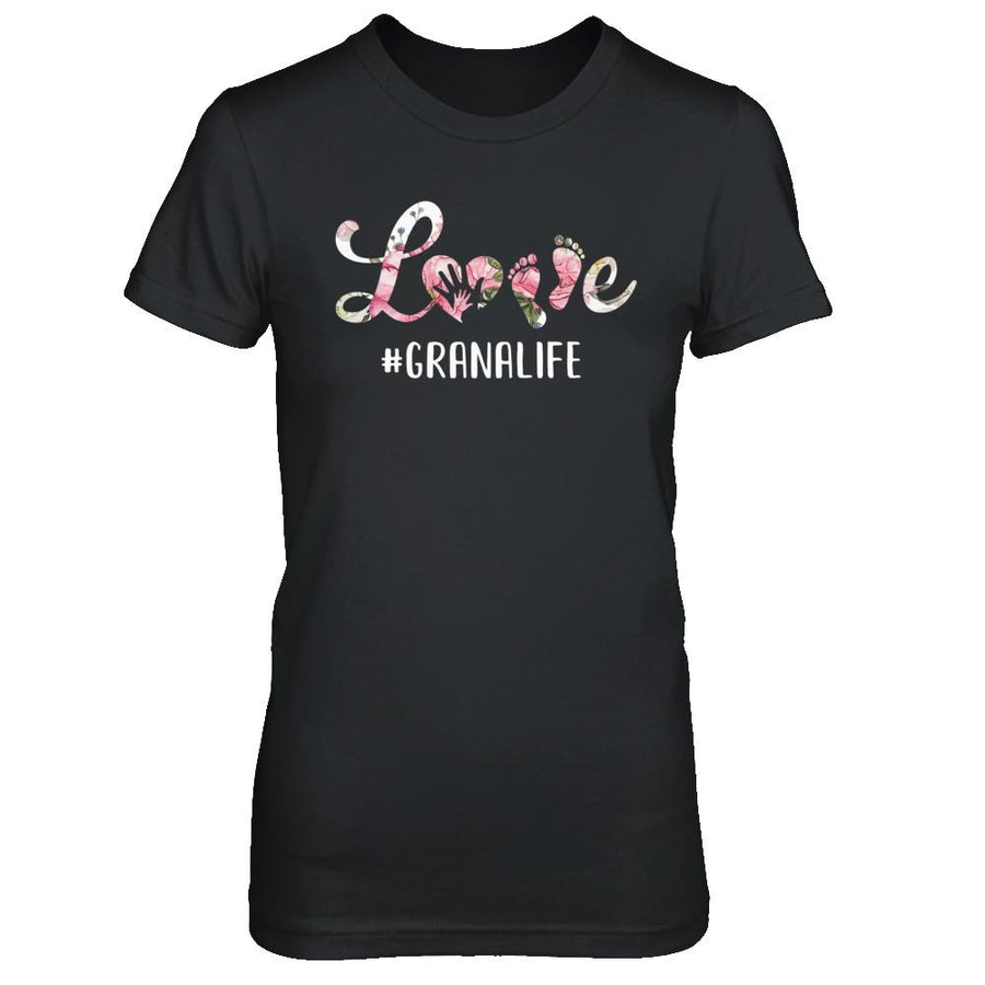 Love Granalife Matching Grandchild And Grana Gifts-T-Shirt & Hoodie-Women's T-Shirt-Black