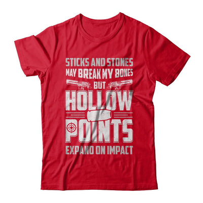 Gun Sticks And Stones Hollow Points-T-Shirt & Hoodie-Premium T-Shirt-Red