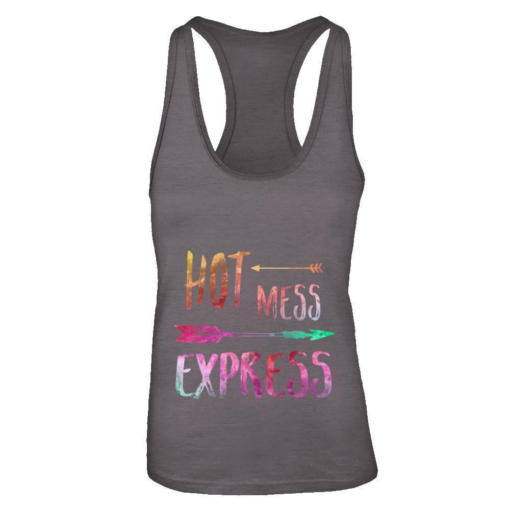 Hot Mess Express-T-Shirt & Tank Top-Women's Ideal Racerback Tank-Dark Grey