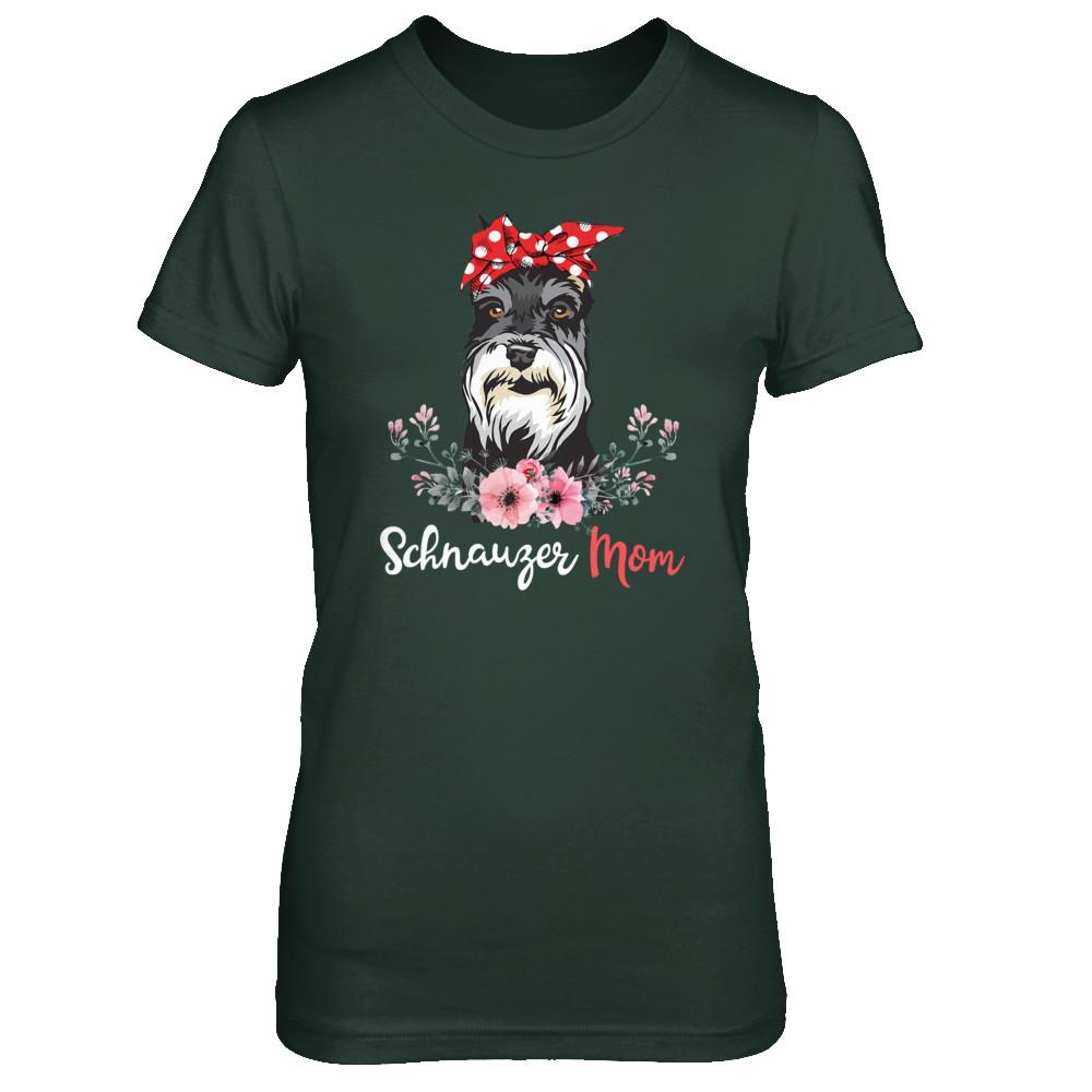 Schnauzer Mom Gift For Women Dog Lover-T-Shirt & Hoodie-Women's T-Shirt-Forest Green