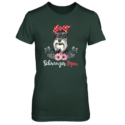 Schnauzer Mom Gift For Women Dog Lover-T-Shirt & Hoodie-Women's T-Shirt-Forest Green