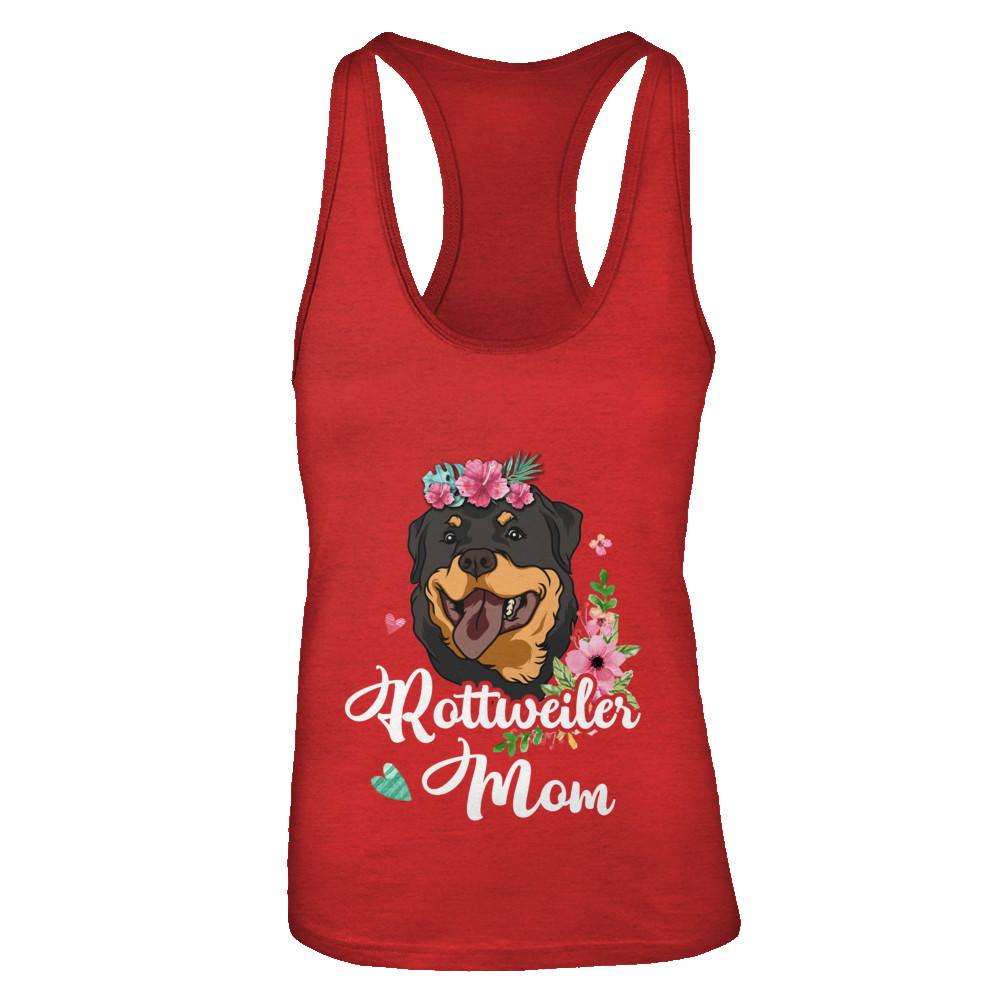 Rottweiler Mom Funny Dog Mom Gift Idea-T-Shirt & Tank Top-Women's Ideal Racerback Tank-Red