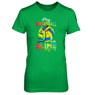 Play Volleyball Make Slime Watercolor For Girl Women-T-Shirt & Tank Top-Women's T-Shirt-Irish Green