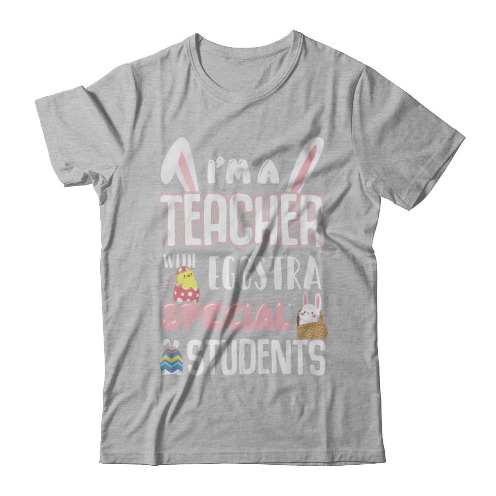 I'm A Teacher With Eggs Special Students Easter-T-Shirt & Hoodie-Premium T-Shirt-Heather Gray
