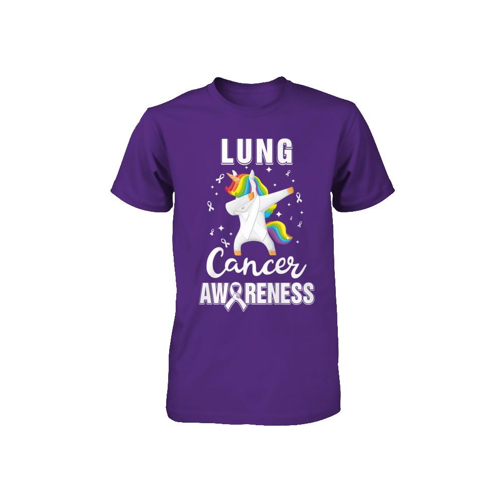 Inspirational Lung Cancer Awareness Unicorn Support Youth-Youth Shirt-