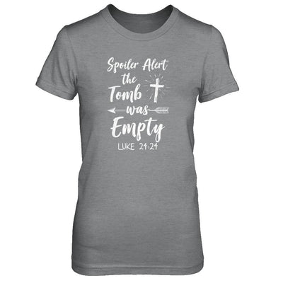 Spoiler Alert The Tomb Was Empty Christian Easter-T-Shirt & Tank Top-Women's T-Shirt-Sport Grey