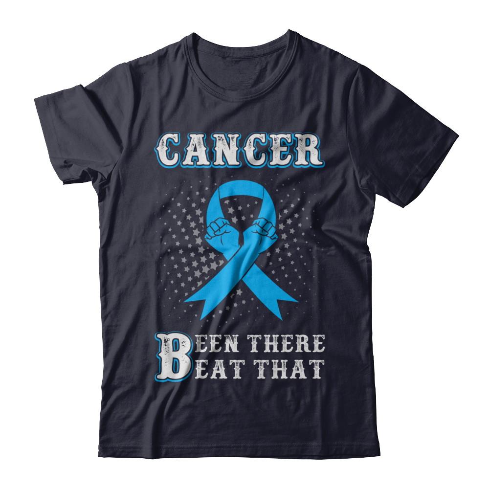 Prostate Cancer Been There Beat That Blue Awareness Ribbon-T-Shirt & Hoodie-Premium T-Shirt-Midnight Navy