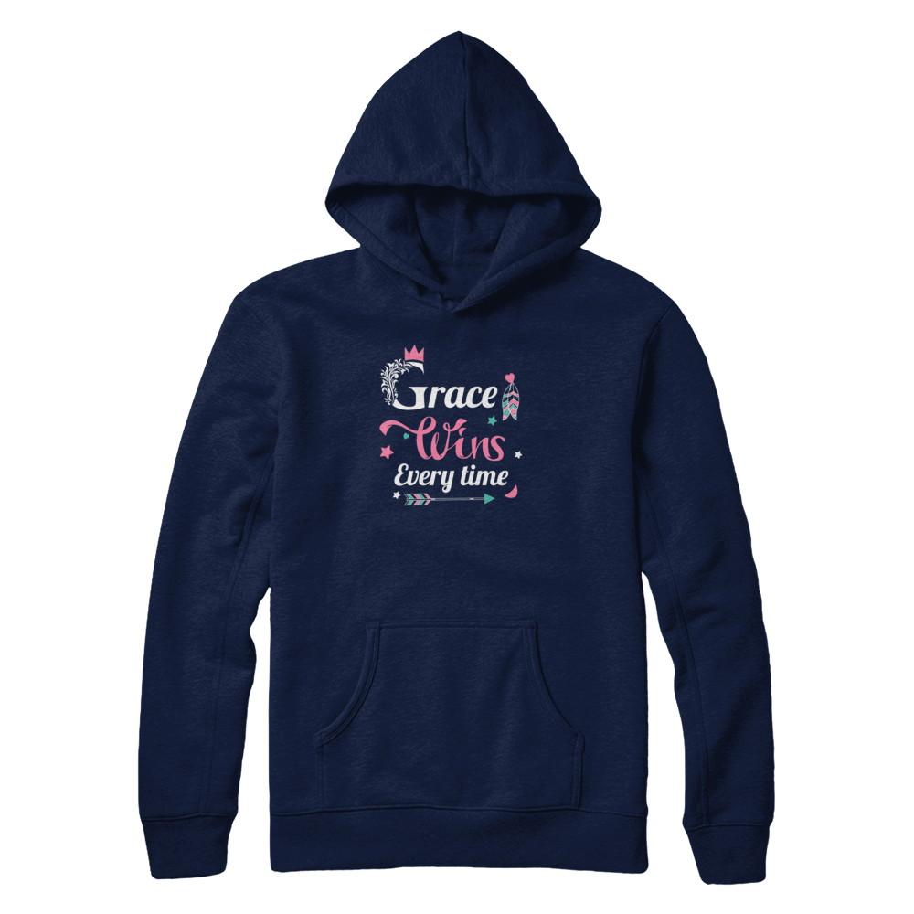 Grace Wins Every Time-T-Shirt & Tank Top-Pullover Hoodie-Navy