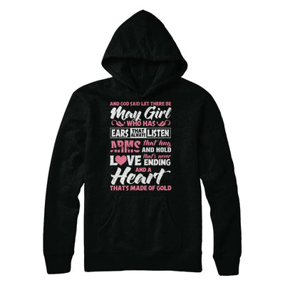 And God Said Let There Be May Girl Ears Arms Love Heart-T-Shirt & Hoodie-Pullover Hoodie-Black