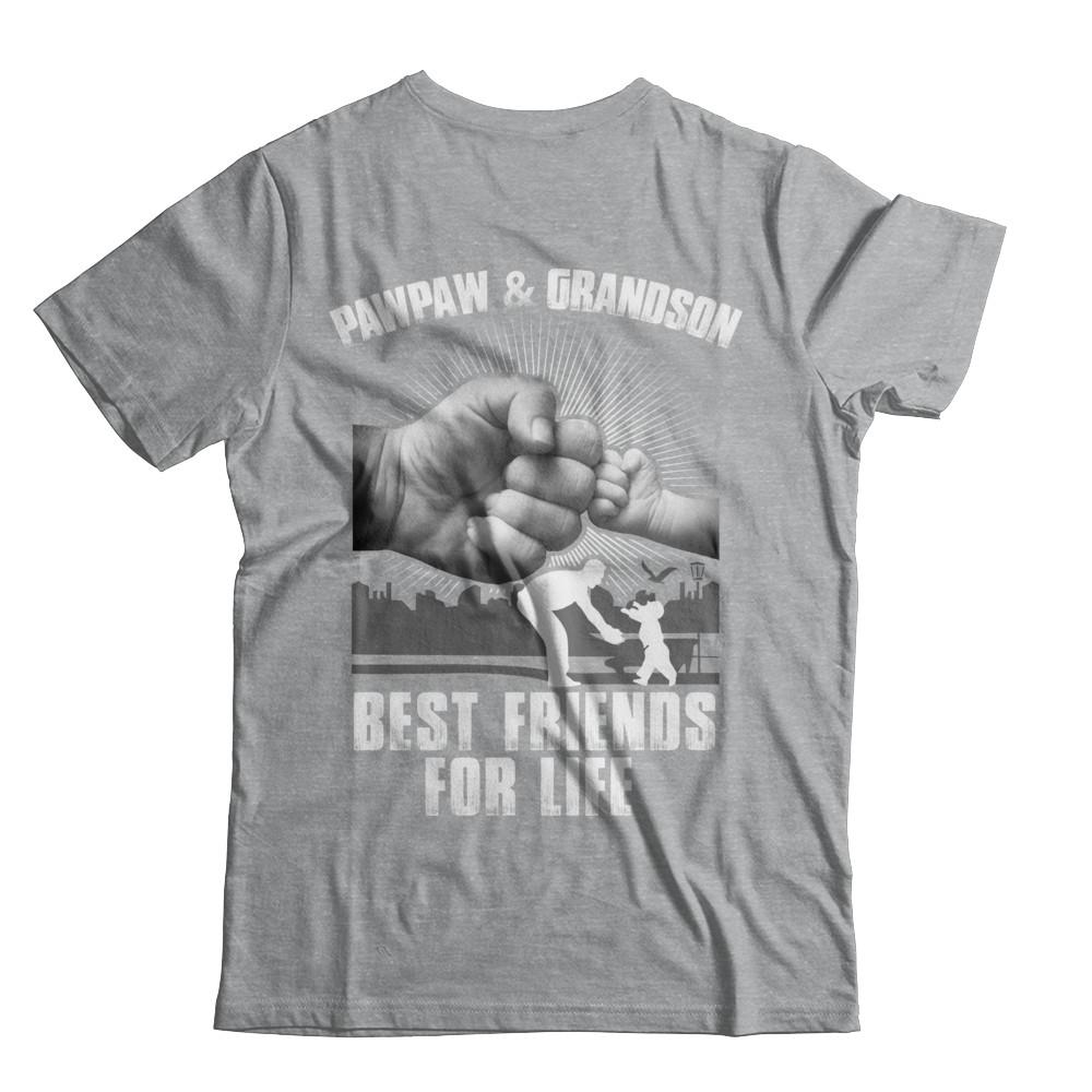 Pawpaw And Grandson Best Friends For Life-T-Shirt & Hoodie-Classic T-Shirt-Sport Grey