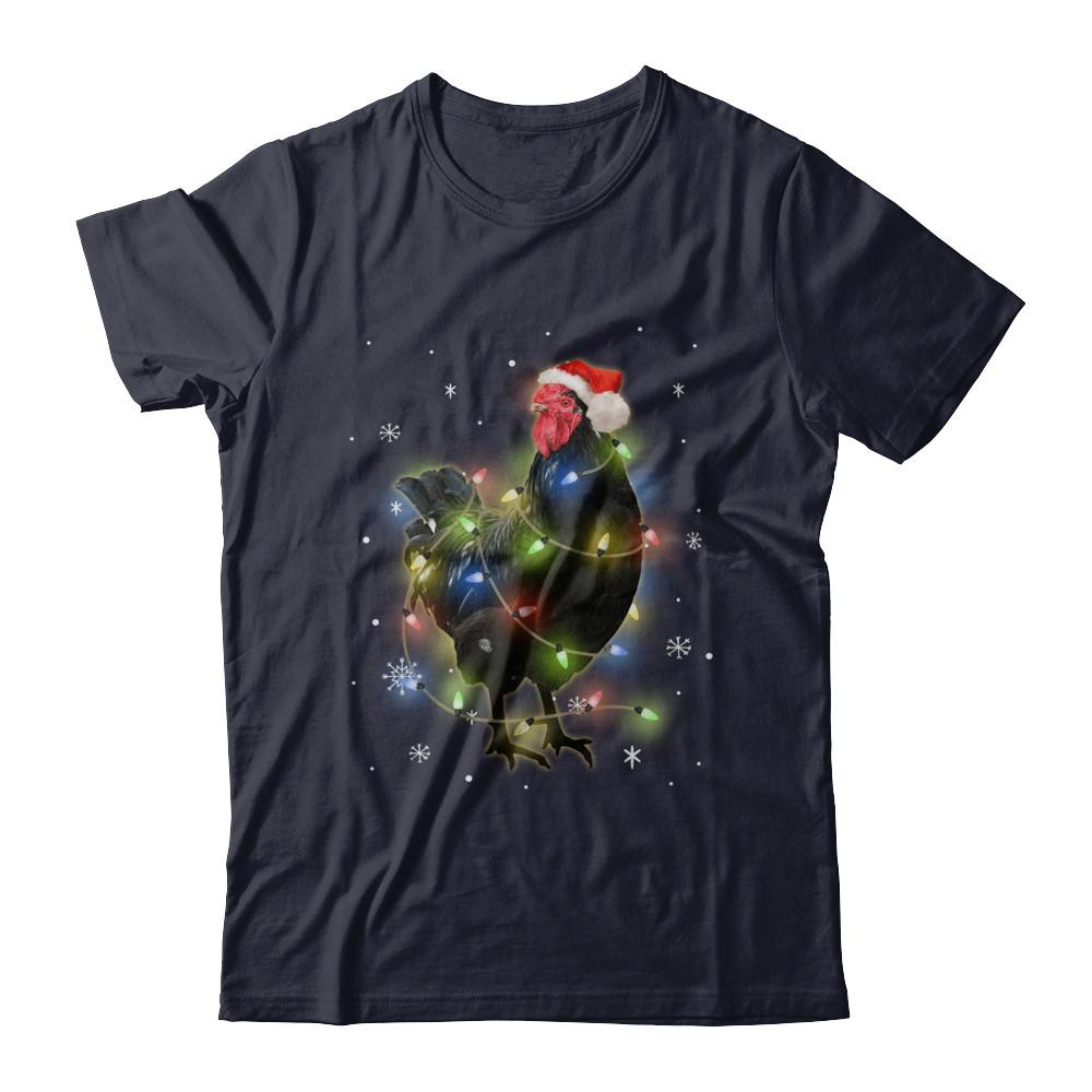 Funny Chickmas Lights Chicken Lights-T-Shirt & Sweatshirt-Premium T-Shirt-Midnight Navy