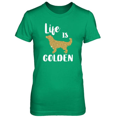 Life Is Golden Retriever-T-Shirt & Tank Top-Women's T-Shirt-Irish Green