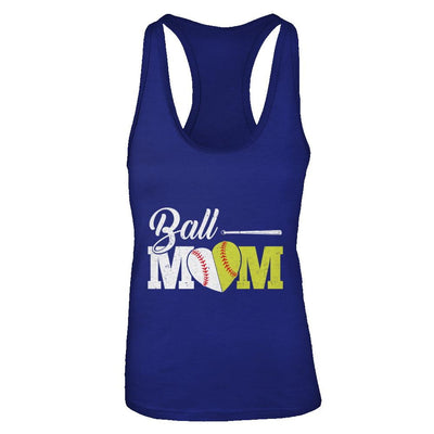 Funny Softball Mom Baseball Mom Mothers Day-T-Shirt & Tank Top-Women's Ideal Racerback Tank-Royal