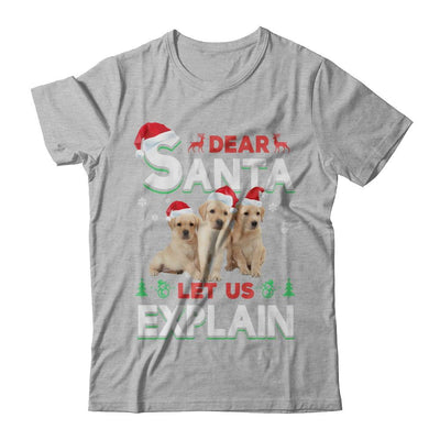 Dear Santa Funny Yellow Labrador Puppies Christmas Gift-T-Shirt & Hoodie-Premium T-Shirt-Heather Gray