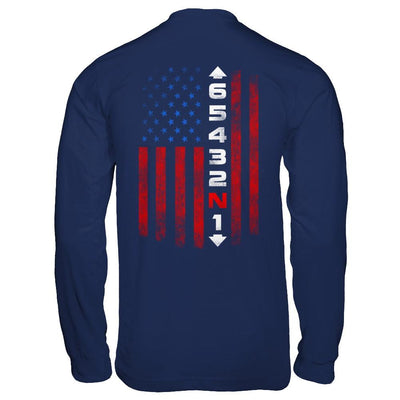 Motorcycle Gears Fun Motorbike American Us Flag-T-Shirt & Hoodie-Long Sleeve T-Shirt-Navy