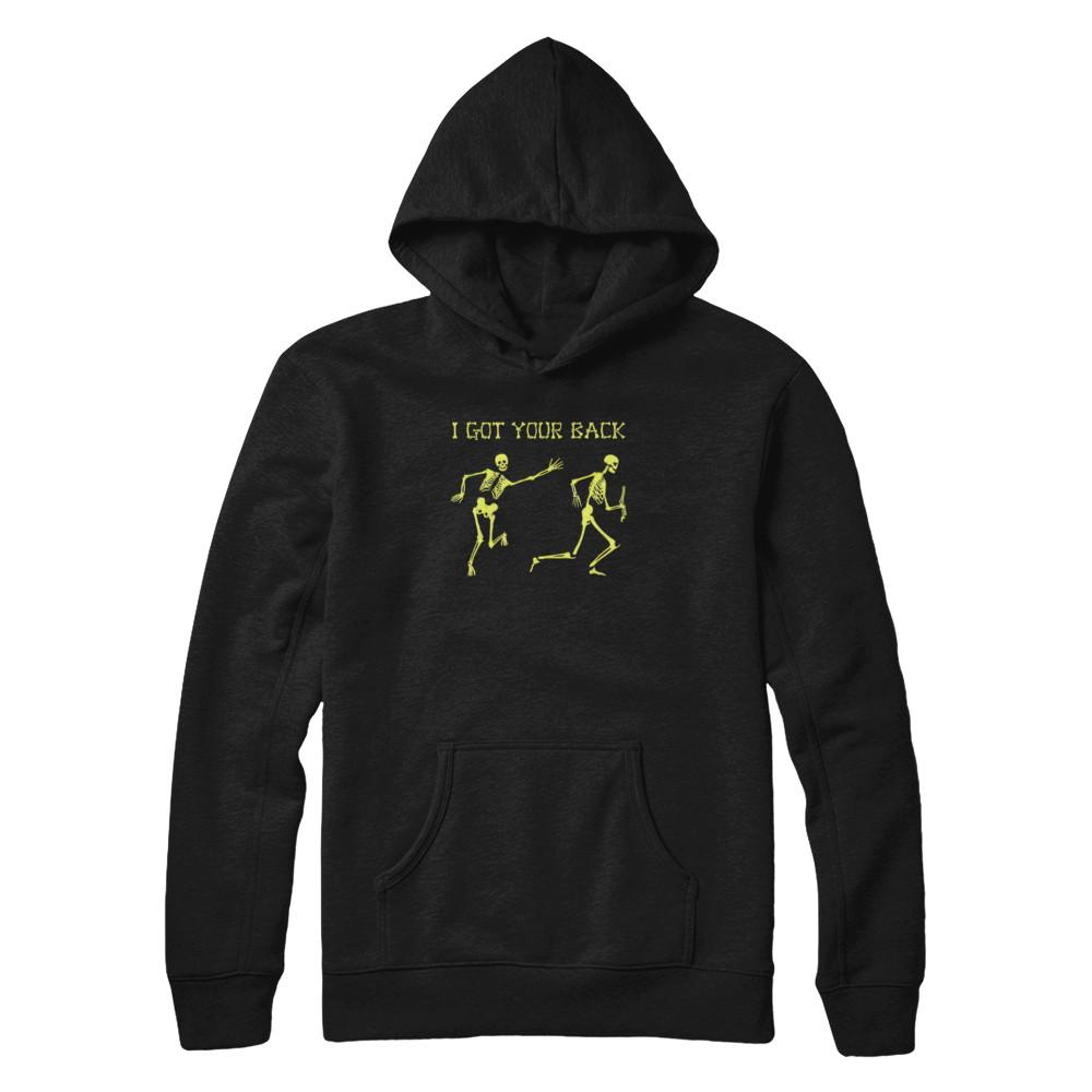 Funny Skeleton Halloween I Got Your Back-T-Shirt & Tank Top-Pullover Hoodie-Black