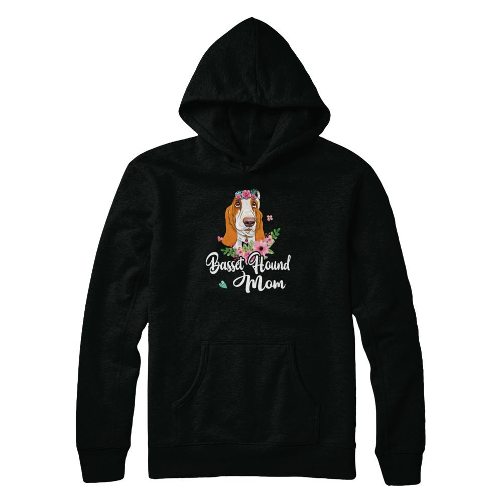 Basset Hound Mom Funny Dog Mom Gift Idea-T-Shirt & Tank Top-Pullover Hoodie-Black