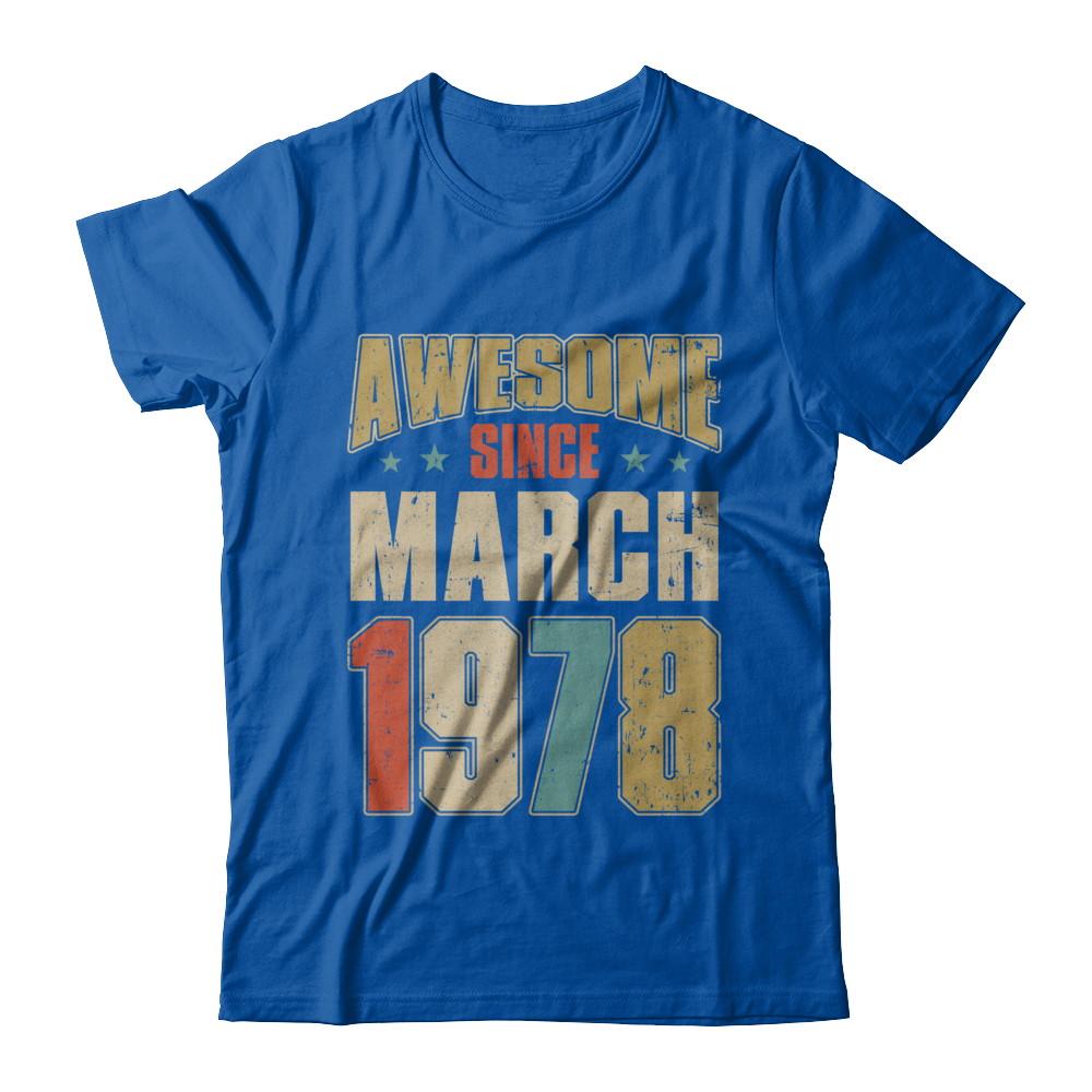Vintage Retro Awesome Since March 1978 43th Birthday-T-Shirt & Hoodie-Premium T-Shirt-Royal