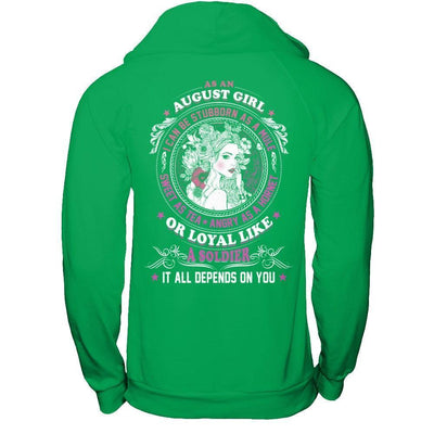 As An August Girl I Can Be Stubborn As A Mule-T-Shirt & Hoodie-Pullover Hoodie-Irish Green