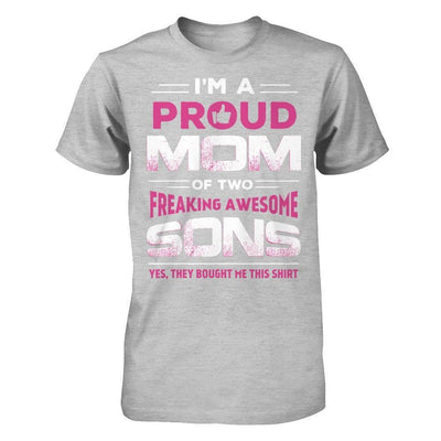 I'm Proud Mom Of Two Freaking Awesome Sons-T-Shirt & Hoodie-Premium T-Shirt-Heather Gray