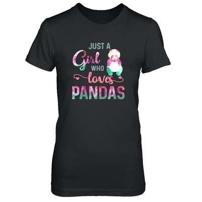Just A Girl Who Loves Pandas Panda Lover-T-Shirt & Tank Top-Women's T-Shirt-Black