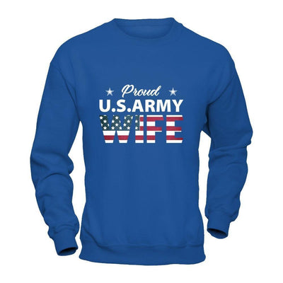 Proud Us Army Wife-T-Shirt & Hoodie-Crewneck Sweatshirt-Royal