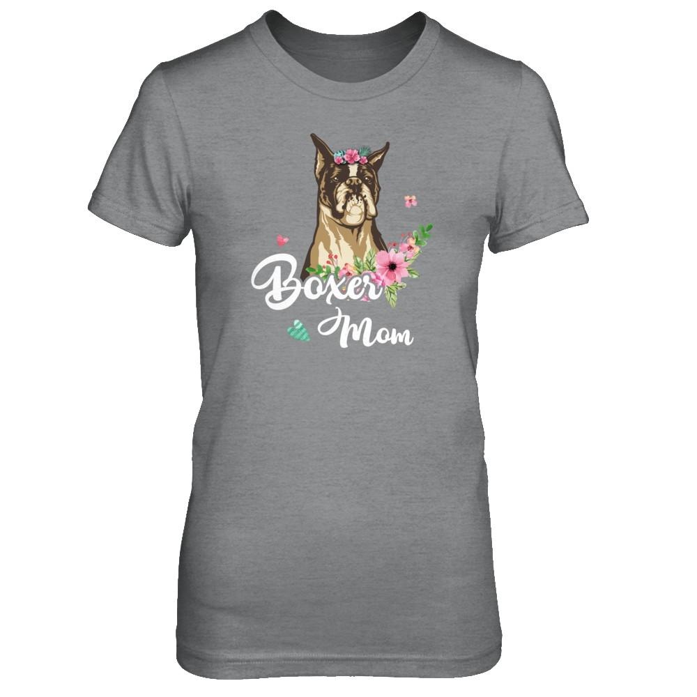 Boxer Mom Funny Dog Mom Gift Idea-T-Shirt & Tank Top-Women's T-Shirt-Sport Grey