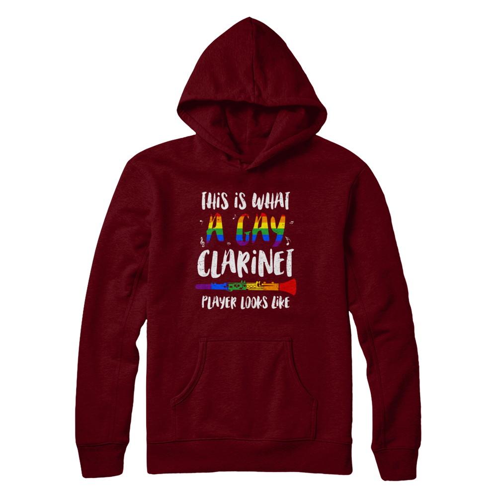 This Is What A Gay Clarinet Player Looks Like LGBT-T-Shirt & Hoodie-Pullover Hoodie-Maroon