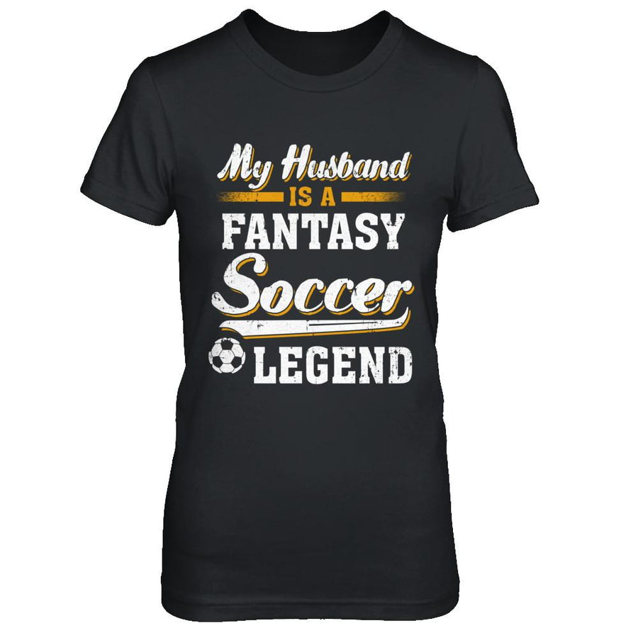 My Husband Is A Fantasy Soccer Legend-T-Shirt & Hoodie-Women's T-Shirt-Black
