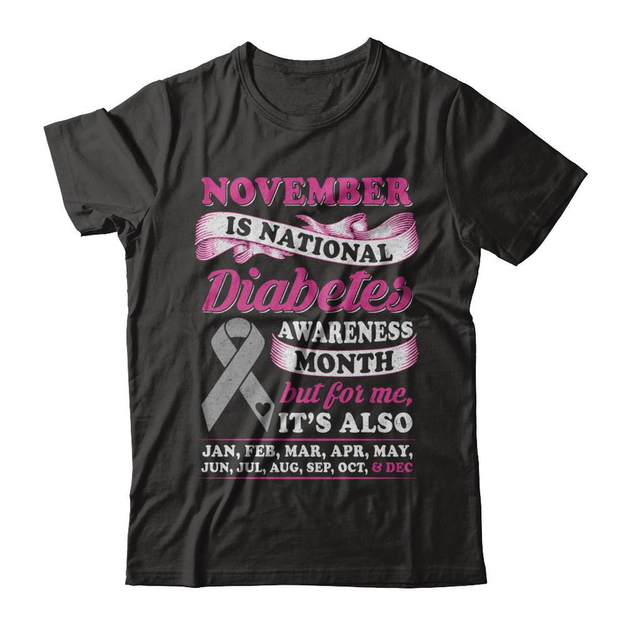November Is National Diabetes Awareness Month-T-Shirt & Hoodie-Premium T-Shirt-Black