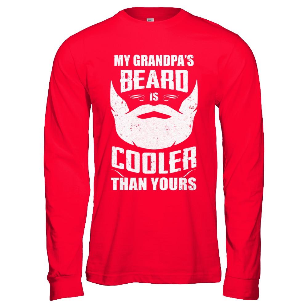 My Grandpa's Beard Is Cooler Than Yours-T-Shirt & Hoodie-Long Sleeve T-Shirt-Red