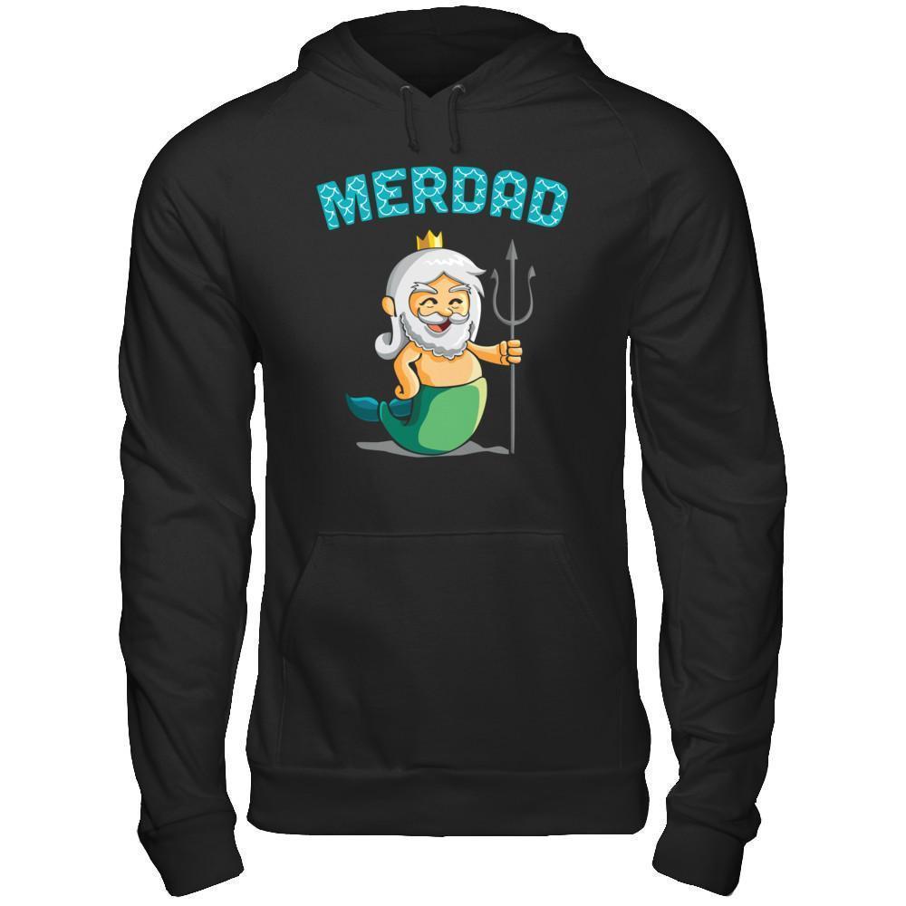 Merdad Father Of A Mermaid-T-Shirt & Hoodie-Pullover Hoodie-Black