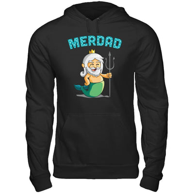 Merdad Father Of A Mermaid-T-Shirt & Hoodie-Pullover Hoodie-Black