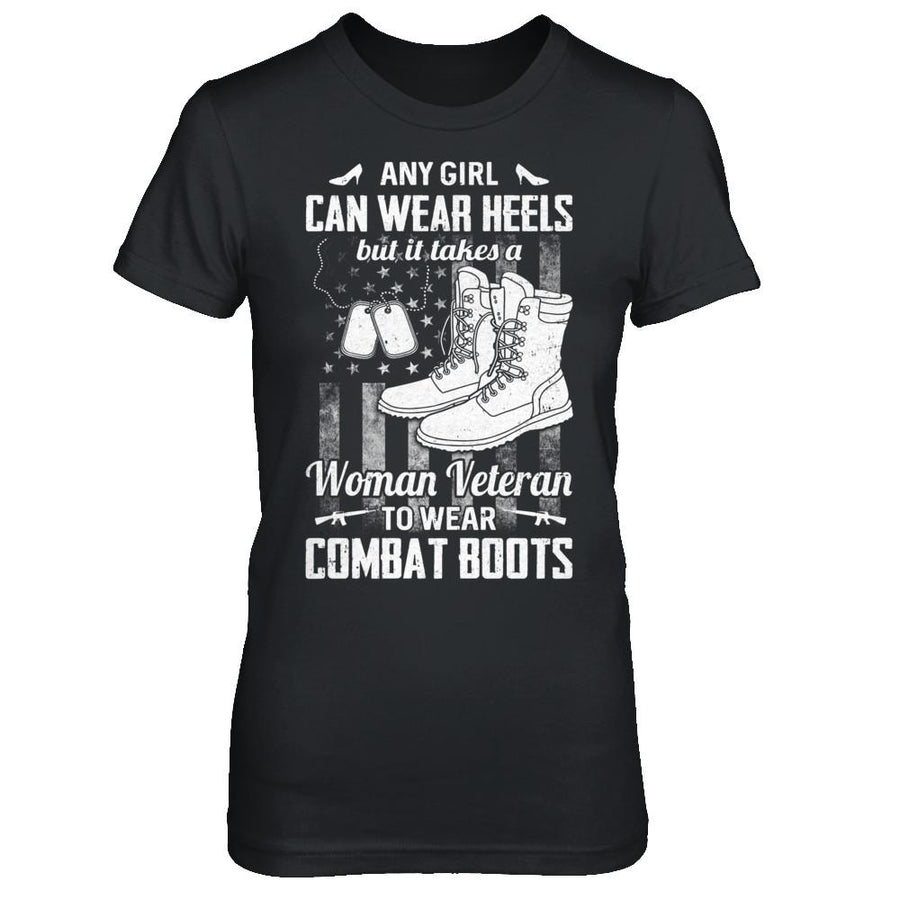 Woman Veteran To Wear Combat Boots-T-Shirt & Hoodie-Women's T-Shirt-Black