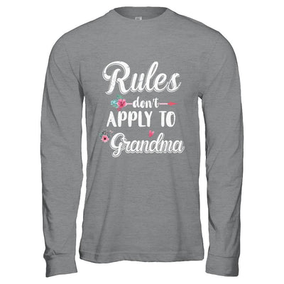 Grandmother Rules Don't Apply To Grandma-T-Shirt & Hoodie-Long Sleeve T-Shirt-Sport Grey