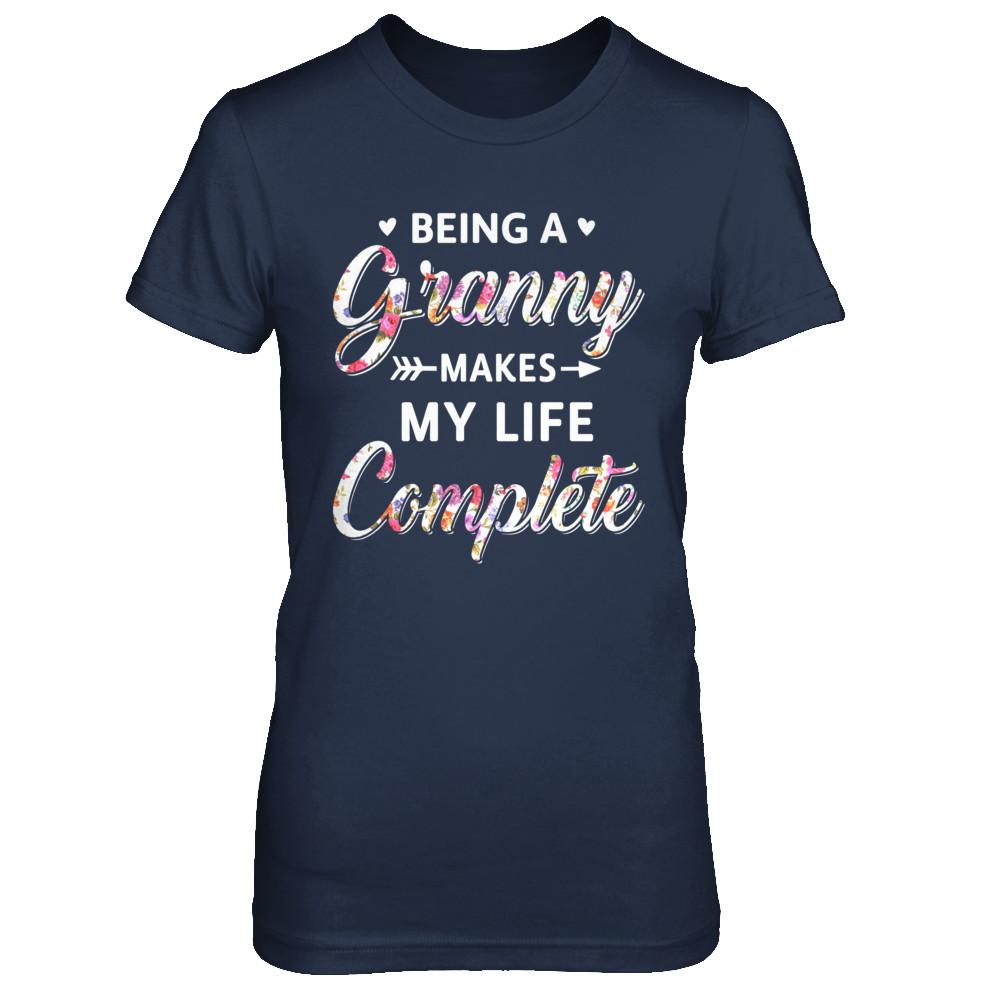 Being A Granny Makes My Life Complete Mothers Day-T-Shirt & Hoodie-Women's T-Shirt-Navy