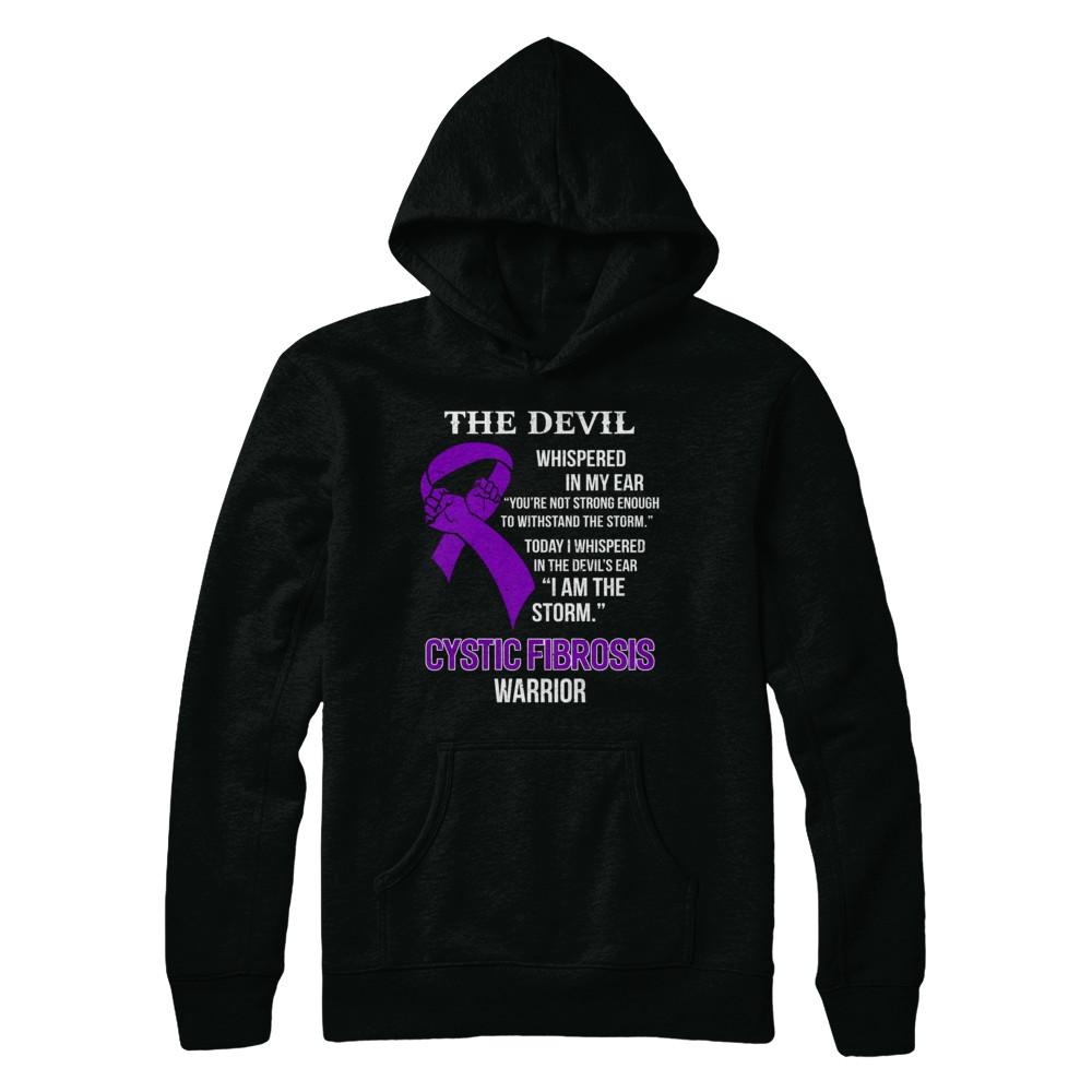 I Am The Storm Support Cystic Fibrosis Awareness Warrior Gift-T-Shirt & Hoodie-Pullover Hoodie-Black