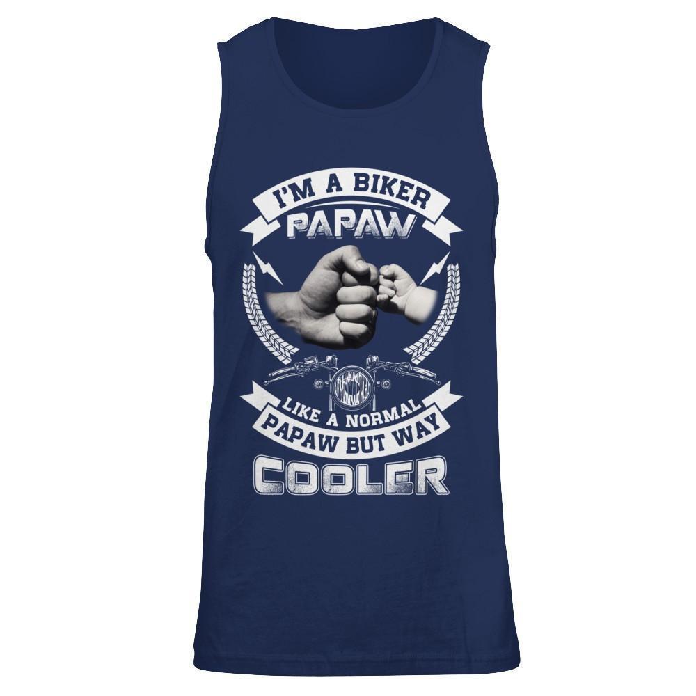 I'm A Biker Papaw Like A Normal Papaw But Way Cooler-T-Shirt & Hoodie-Unisex Tank-Navy