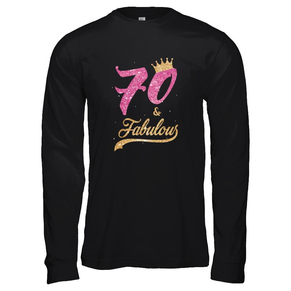 70 And Fabulous 1951 70th Birthday Gift-T-Shirt & Tank Top-Long Sleeve T-Shirt-Black