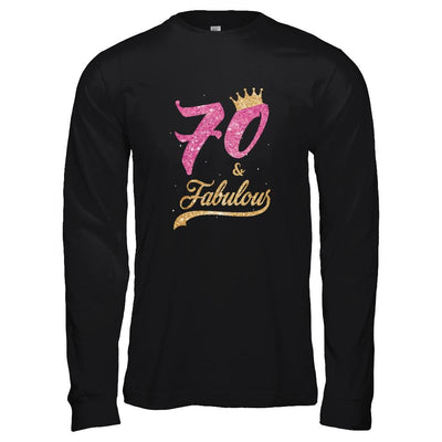 70 And Fabulous 1951 70th Birthday Gift-T-Shirt & Tank Top-Long Sleeve T-Shirt-Black