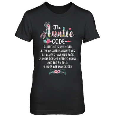 Funny The Auntie Code-T-Shirt & Hoodie-Women's T-Shirt-Black