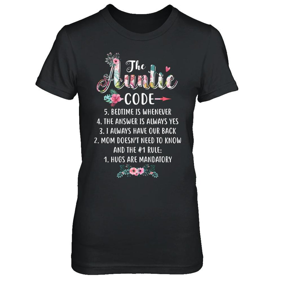Funny The Auntie Code-T-Shirt & Hoodie-Women's T-Shirt-Black