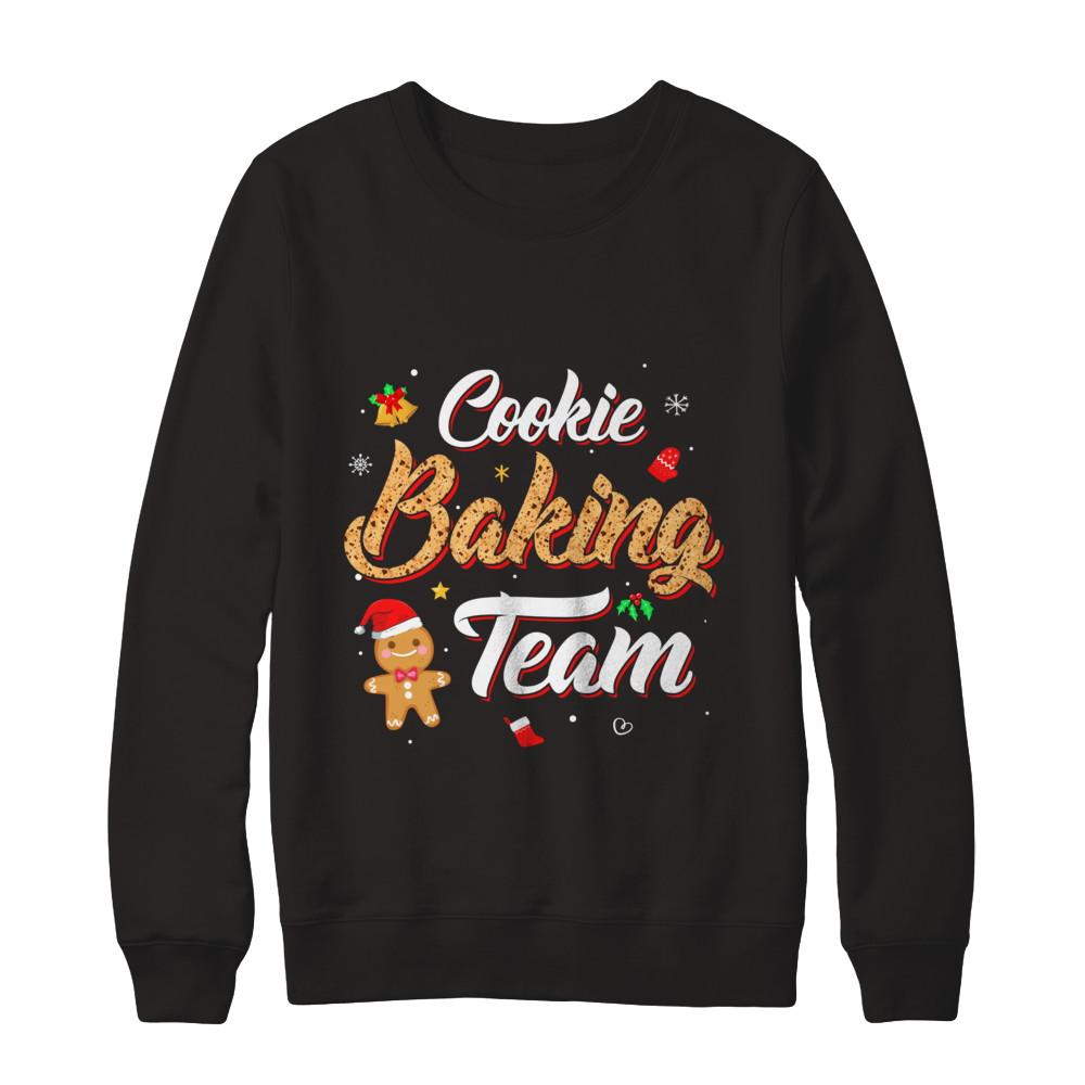 Cookie Baking Team Bakers Gingerbread Christmas-T-Shirt & Sweatshirt-Crewneck Sweatshirt-Black