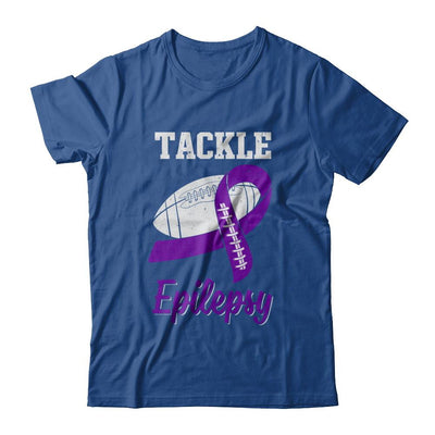 Football Survivor Tackle Purple Epilepsy Awareness-T-Shirt & Hoodie-Classic T-Shirt-Royal