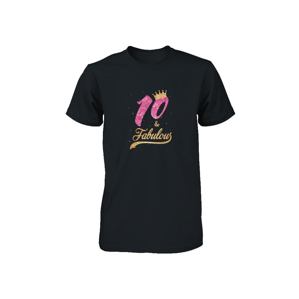 10Th And Fabulous Ten Birthday Youth-Youth Shirt-Toddler T-Shirt-Black
