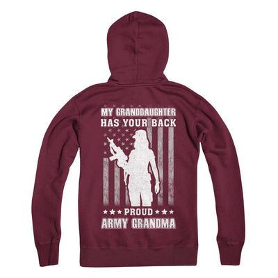 My Granddaughter Has Your Back Proud Proud Army Grandma-T-Shirt & Hoodie-Pullover Hoodie-Maroon