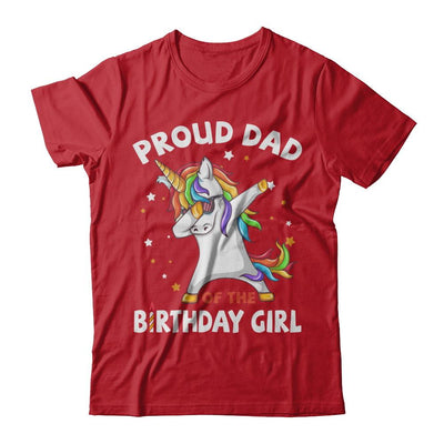 Proud Dad Of The Birthday Girl Unicorn Fathers Day-T-Shirt & Hoodie-Classic T-Shirt-Red