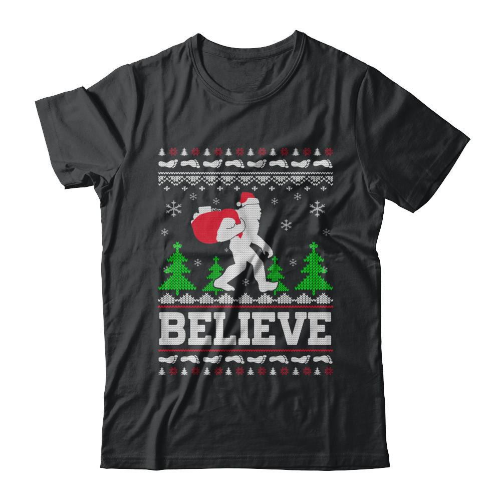 Christmas Believe Bigfoot Ugly Xmas Sweater