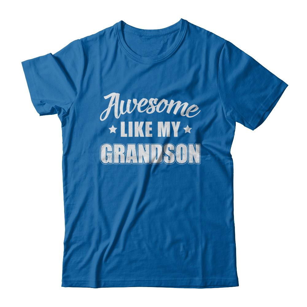 Awesome Like My Grandson Papa Grandma Fathers Mothers Day-T-Shirt & Hoodie-Classic T-Shirt-Royal